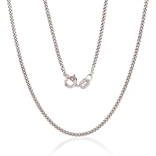 Sudraba ķēdīte Kartjē 2 mm , dimantu apstrādājums, 50, 4 g, Sudrabs 925 prove, rodijs (pārklājums)