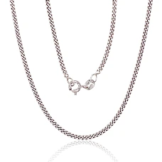 Sudraba ķēdīte Kartjē 2 mm , dimantu apstrādājums, 50, 5.4 g, Sudrabs 925 prove, rodijs (pārklājums)