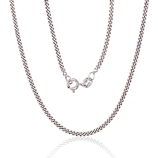 Sudraba ķēdīte Kartjē 2 mm , dimantu apstrādājums, 50, 5.5 g, Sudrabs 925 prove, rodijs (pārklājums)