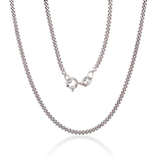 Sudraba ķēdīte Kartjē 2 mm , dimantu apstrādājums, 55, 5.9 g, Sudrabs 925 prove, rodijs (pārklājums)