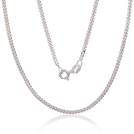 Chains,  - Silver chain Curb 2 mm , diamond cut, 55, 6 g, Silver 925 fineness