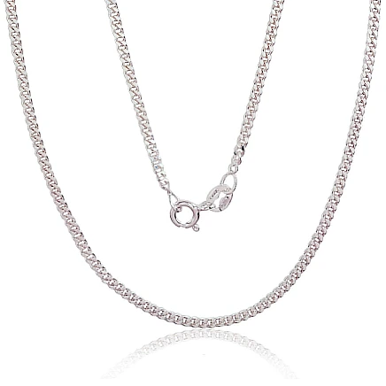 Chains,  - Silver chain Curb 2 mm , diamond cut, 55, 6.1 g, Silver 925 fineness