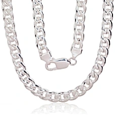 Silver chain Curb 7 mm, 50, 52.4 g, Silver 925 fineness