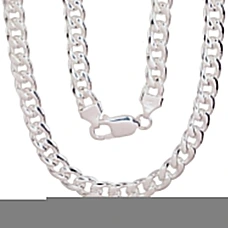Silver chain Curb 7 mm, 50, 53 g, Silver 925 fineness