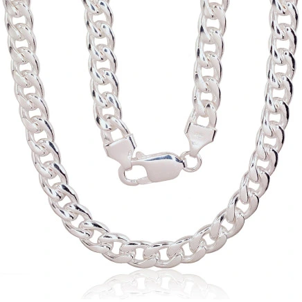 For man,  - Silver chain Curb 7 mm, 50, 55.4 g, Silver 925 fineness