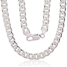 Silver chain Curb 7 mm, 50, 55.8 g, Silver 925 fineness