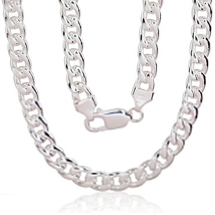 Viriešiem,  - Sudraba ķēdīte Kartjē 7 mm, 50, 55.8 g, Sudrabs 925 prove