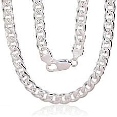 Silver chain Curb 7 mm, 55, 60.6 g, Silver 925 fineness
