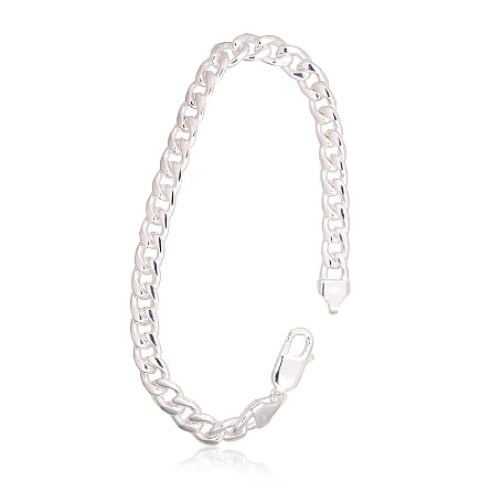 For man,  - Silver chain Curb 7 mm, 21, 22.8 g, Silver 925 fineness