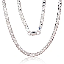 Серебряная цепочка Картье 4 мм , алмазная обработка граней, 60, 13.2 g, Серебро 925 проба