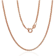Серебряная цепочка Rollo 2 мм, 45, 4.9 g, Серебро 925 проба, красное золото (покрытие)