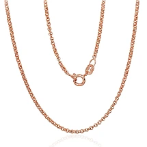 Серебряная цепочка Rollo 2 мм, 55, 6 g, Серебро 925 проба, красное золото (покрытие)