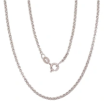 Серебряная цепочка Rollo 2 мм, 45, 5.2 g, Серебро 925 проба, родий (покрытие)