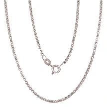 Серебряная цепочка Rollo 2 мм, 50, 5.4 g, Серебро 925 проба, родий (покрытие)