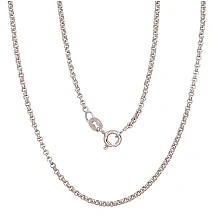 Серебряная цепочка Rollo 2 мм, 50, 5.5 g, Серебро 925 проба, родий (покрытие)