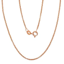 Серебряная цепочка Rollo 1 мм, 40, 2.1 g, Серебро 925 проба, красное золото (покрытие)