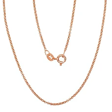 Серебряная цепочка Rollo 1 мм, 40, 2.1 g, Серебро 925 проба, красное золото (покрытие)