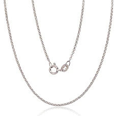 Серебряная цепочка Rollo 1 мм, 40, 2.1 g, Серебро 925 проба, родий (покрытие)