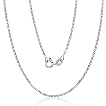 Серебряная цепочка Rollo 1 мм, 40, 2.3 g, Серебро 925 проба, родий (покрытие)