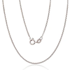 Серебряная цепочка Rollo 1 мм, 40, 2.3 g, Серебро 925 проба, родий (покрытие)