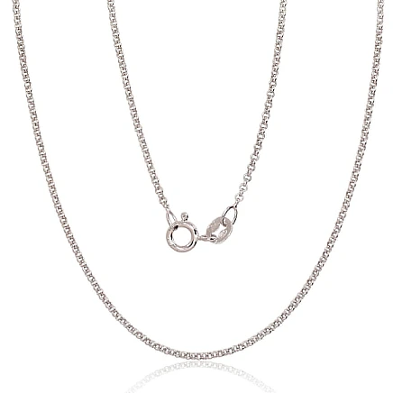 Цепочки,  - Серебряная цепочка Rollo 1 мм, 50, 2.6 g, Серебро 925 проба, родий (покрытие)