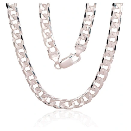 For man,  - Silver chain Curb 6 mm , diamond cut, 50, 36.4 g, Silver 925 fineness