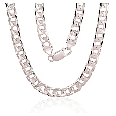 Silver chain Curb 6 mm , diamond cut, 50, 36.7 g, Silver 925 fineness