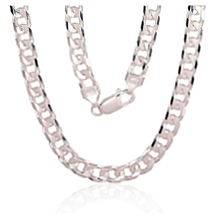 For man,  - Silver chain Curb 6 mm , diamond cut, 50, 36.9 g, Silver 925 fineness