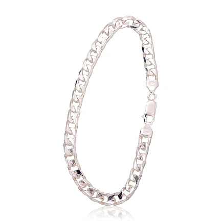 For man,  - Silver chain Curb 6 mm , diamond cut, 22, 16.1 g, Silver 925 fineness