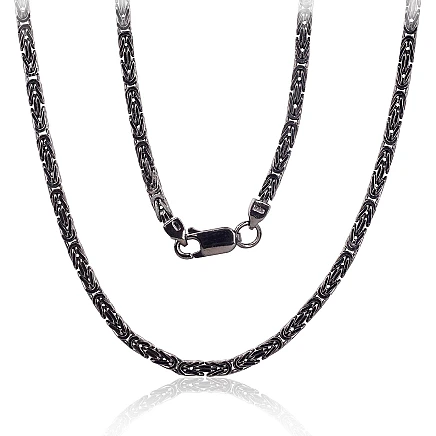 Viriešiem,  - Sudraba ķēdīte Bizantija 2.5 mm, 45, 16.6 g, Sudrabs 925 prove, rodijs (pārklājums)