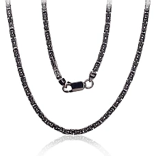 Sudraba ķēdīte Bizantija 2.5 mm, 50, 18.4 g, Sudrabs 925 prove, rodijs (pārklājums)