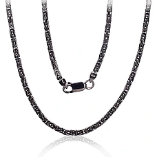 Sudraba ķēdīte Bizantija 2.5 mm, 55, 19.6 g, Sudrabs 925 prove, rodijs (pārklājums)