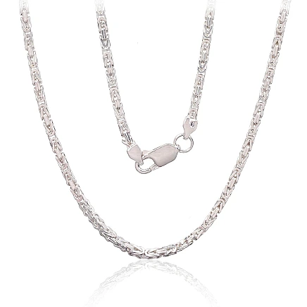 Viriešiem,  - Sudraba ķēdīte Bizantija 2.1 mm, 50, 18 g, Sudrabs 925 prove