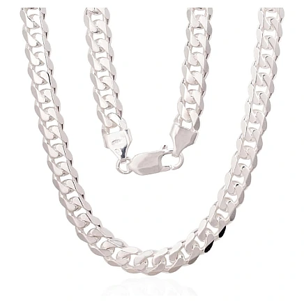 For man,  - Silver chain Curb 6 mm, 50, 33.3 g, Silver 925 fineness