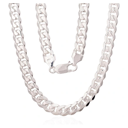 For man,  - Silver chain Curb 6 mm, 50, 33.4 g, Silver 925 fineness