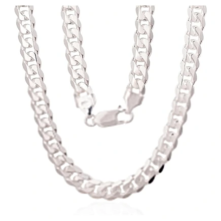 Viriešiem,  - Sudraba ķēdīte Kartjē 6 mm, 55, 36.4 g, Sudrabs 925 prove