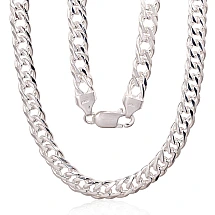 Серебряная цепочка Двойной ромб 6 мм , алмазная обработка граней, 50, 29.8 g, Серебро 925 проба
