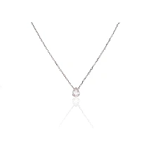 Серебряное колье, 42, 2.2 g, Серебро 925 проба, родий (покрытие), Цирконы, Регулируемая длина
