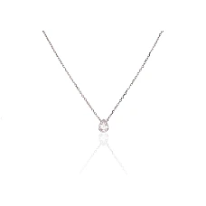 Серебряное колье, 42, 2.2 g, Серебро 925 проба, родий (покрытие), Цирконы, Регулируемая длина