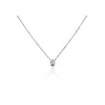 Серебряное колье, 42, 2.2 g, Серебро 925 проба, родий (покрытие), Цирконы, Регулируемая длина