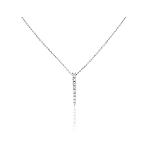 Серебряное колье, 42, 2.4 g, Серебро 925 проба, родий (покрытие), Цирконы, Регулируемая длина