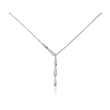 Серебряное колье, 42, 3.2 g, Серебро 925 проба, родий (покрытие), Цирконы, Регулируемая длина