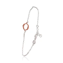 Silver bracelet, 16, 2.3 g, Silver 925 fineness, red gold (Plating)/, Rhodium (Plating), Variable length
