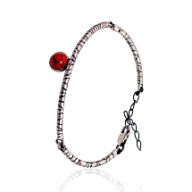 Silver bracelet, 17, 11.6 g, Silver 925 fineness, oxide (Plating), Coral (Imitation)