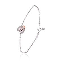 Silver bracelet, 17, 3.6 g, Silver 925 fineness, red gold (Plating)/, Rhodium (Plating), Variable length