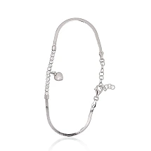 Silver bracelet, 17, 2.9 g, Silver 925 fineness, Rhodium (Plating), Zirkons, Variable length