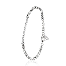 Silver bracelet, 17, 3.6 g, Silver 925 fineness, Rhodium (Plating), Zirkons, Variable length