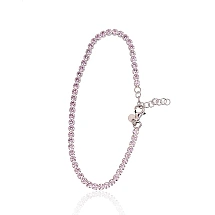 Silver bracelet, 17, 3.4 g, Silver 925 fineness, Rhodium (Plating), Zirkons, Variable length