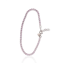 Silver bracelet, 17, 3.5 g, Silver 925 fineness, Rhodium (Plating), Zirkons, Variable length