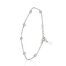 Silver bracelet, 17, 2.1 g, Silver 925 fineness, Rhodium (Plating), Zirkons, Variable length